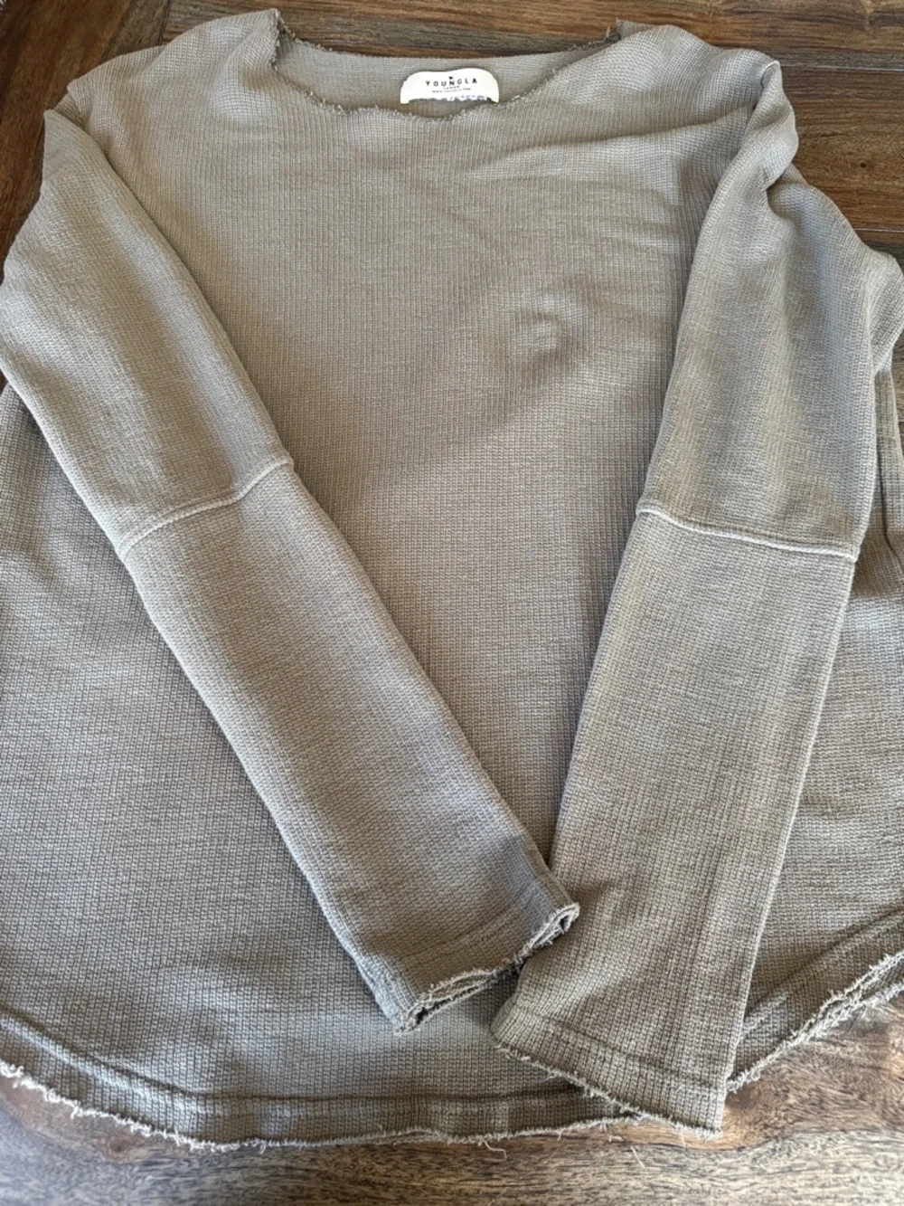 YoungLA Men's Reign Everyday Olive Green Long Sleeve Shirt~ Size: Large - Picture 8 of 9